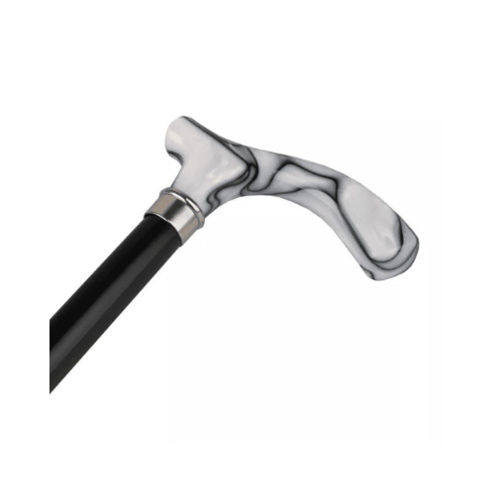 Wooden Walking Cane, Black Acrylic Handle, EA611