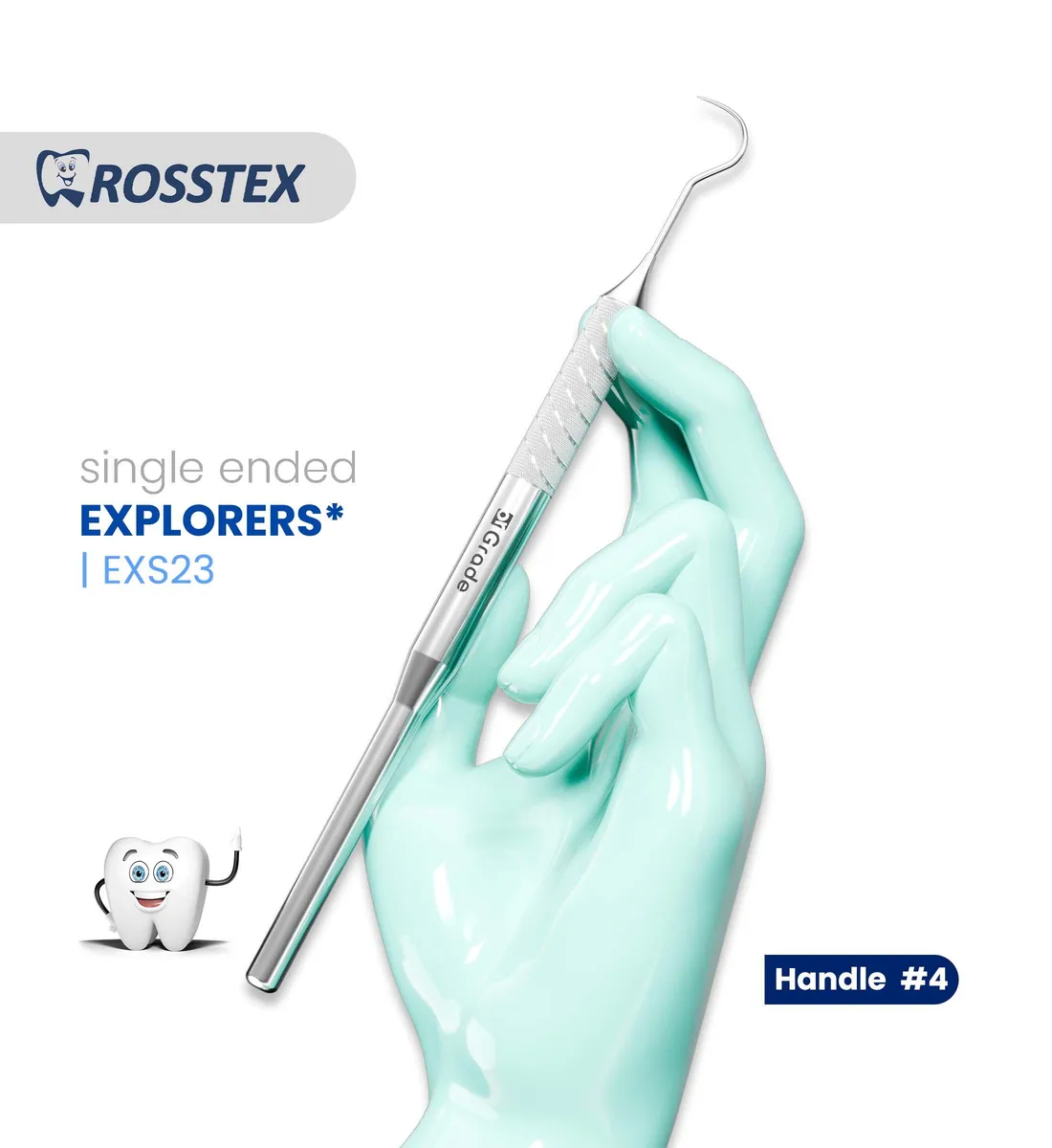 Dental Explorer 23, Handle No. 4, Single Ended