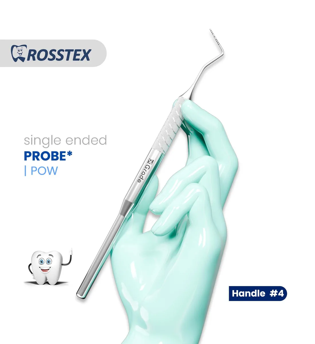 Dental Probe Thin Williams, Handle No. 4, Single Ended