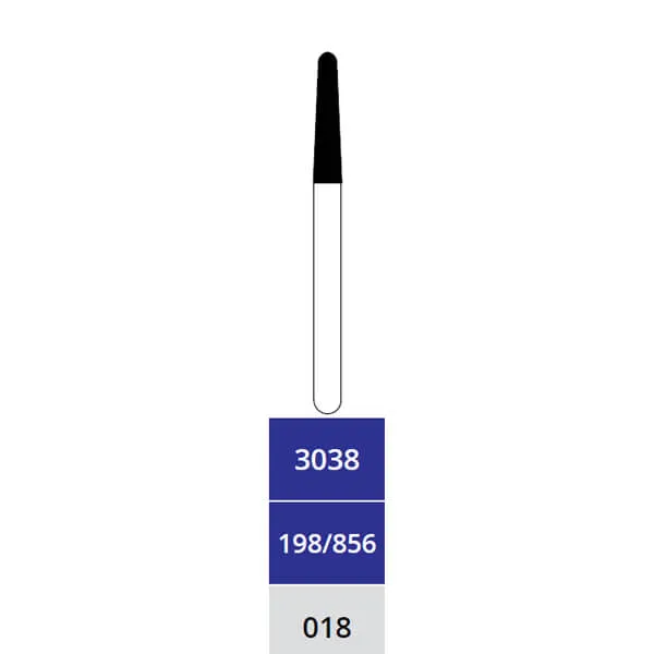 Diamond Bur, Cone Round End, Medium, FG Long 315-018, 1038