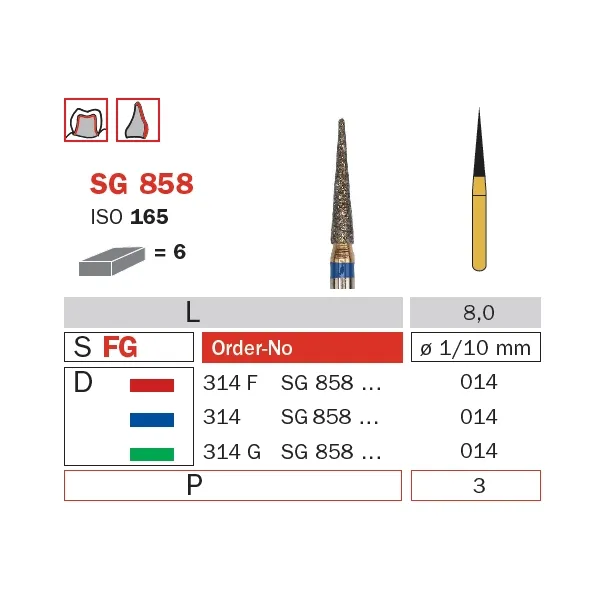 سنبلة ألماسية، FG 014، خشنة، مخروط (Goldies) ISO #165