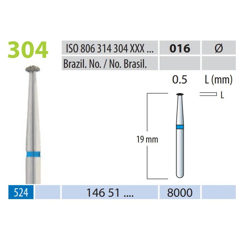 Diamond Burs, Knife Edge, FG 304-016, Medium