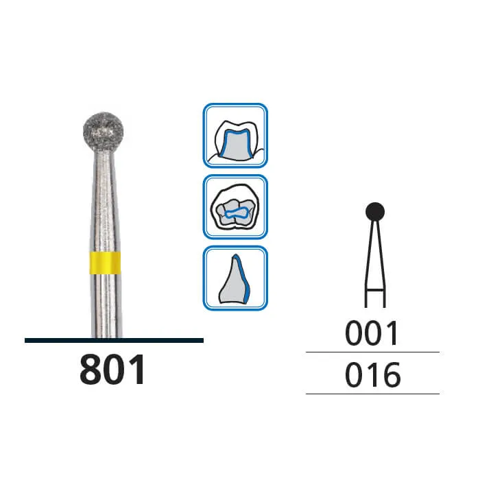 Diamond Burs, Round, X-Fine, FG 016