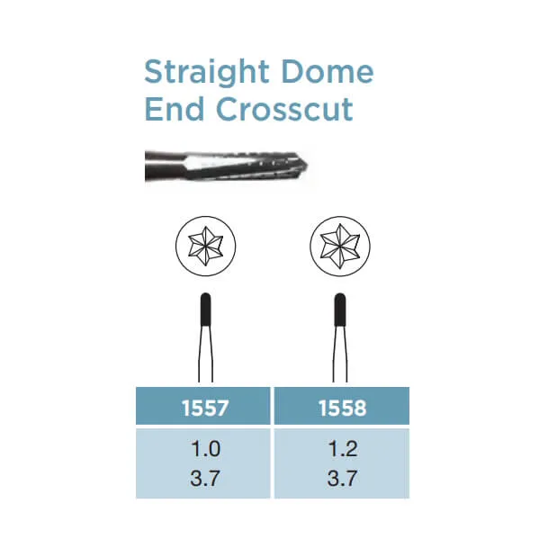 Oral Surgery Carbide Burs, Straight Dome End Crosscut, FG X-Long 010