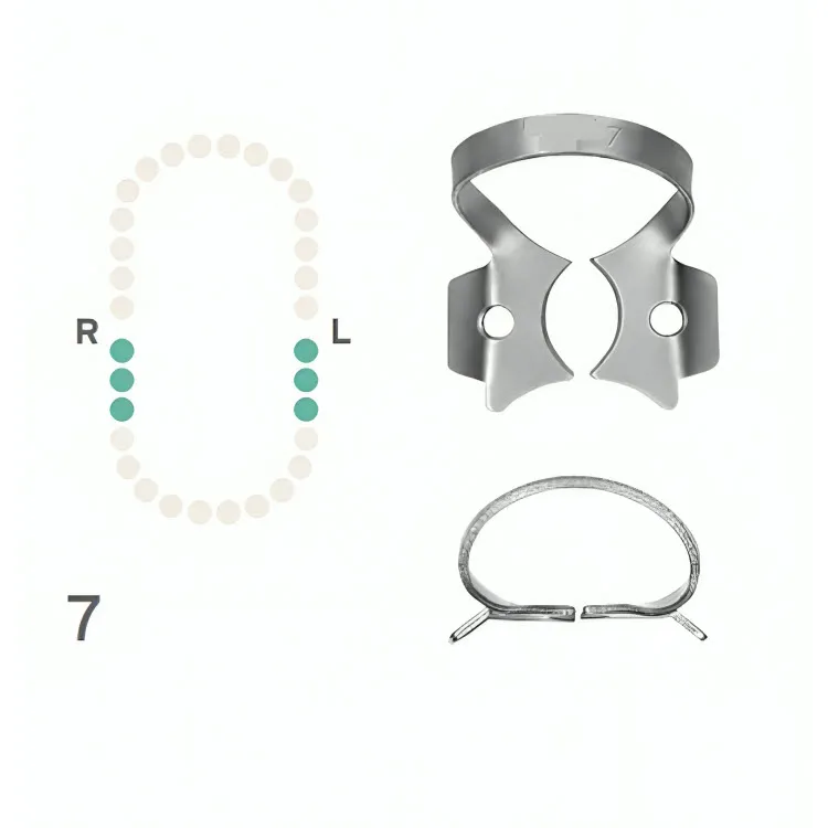 Rubber Dam Clamp #4, Winged for Premolars