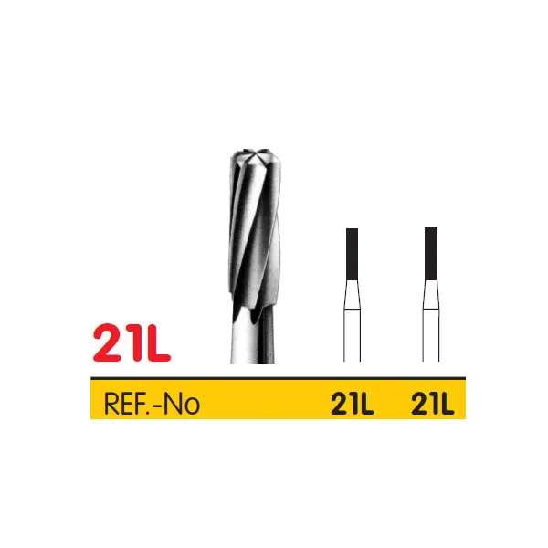 Cylinder Long Carbide Dental Burs FG21L, FG-012