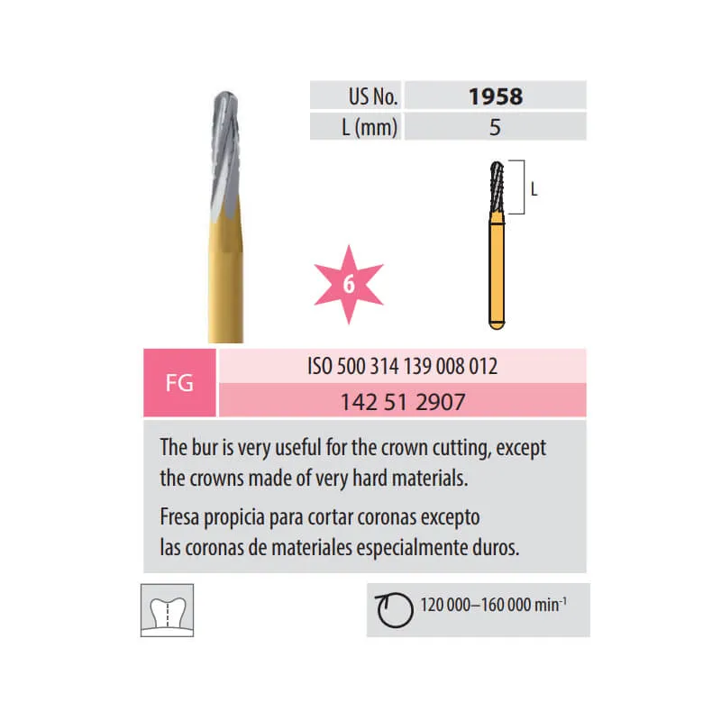 Carbide Bur, Metal Cutting FG 139-012
