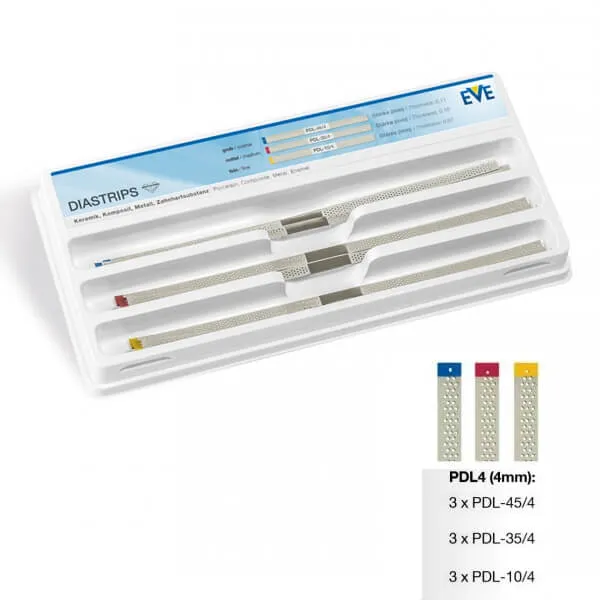 DIASTRIPS, Diamond Strips, Assorted Grit, 4mm, 9 Pieces