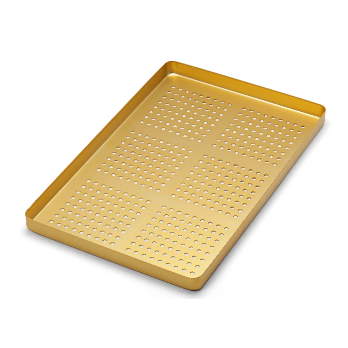 Perforated Aluminum Tray Yellow Small 185 x 140 x 15mm