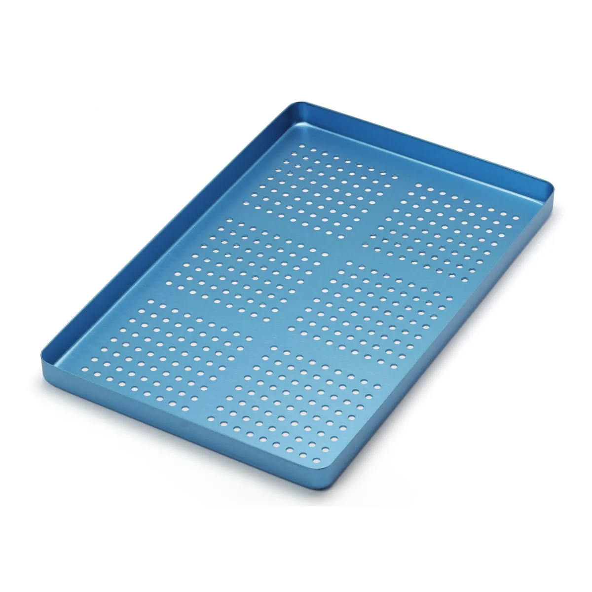 Perforated Aluminum Tray Blue Normal 285x185x15mm