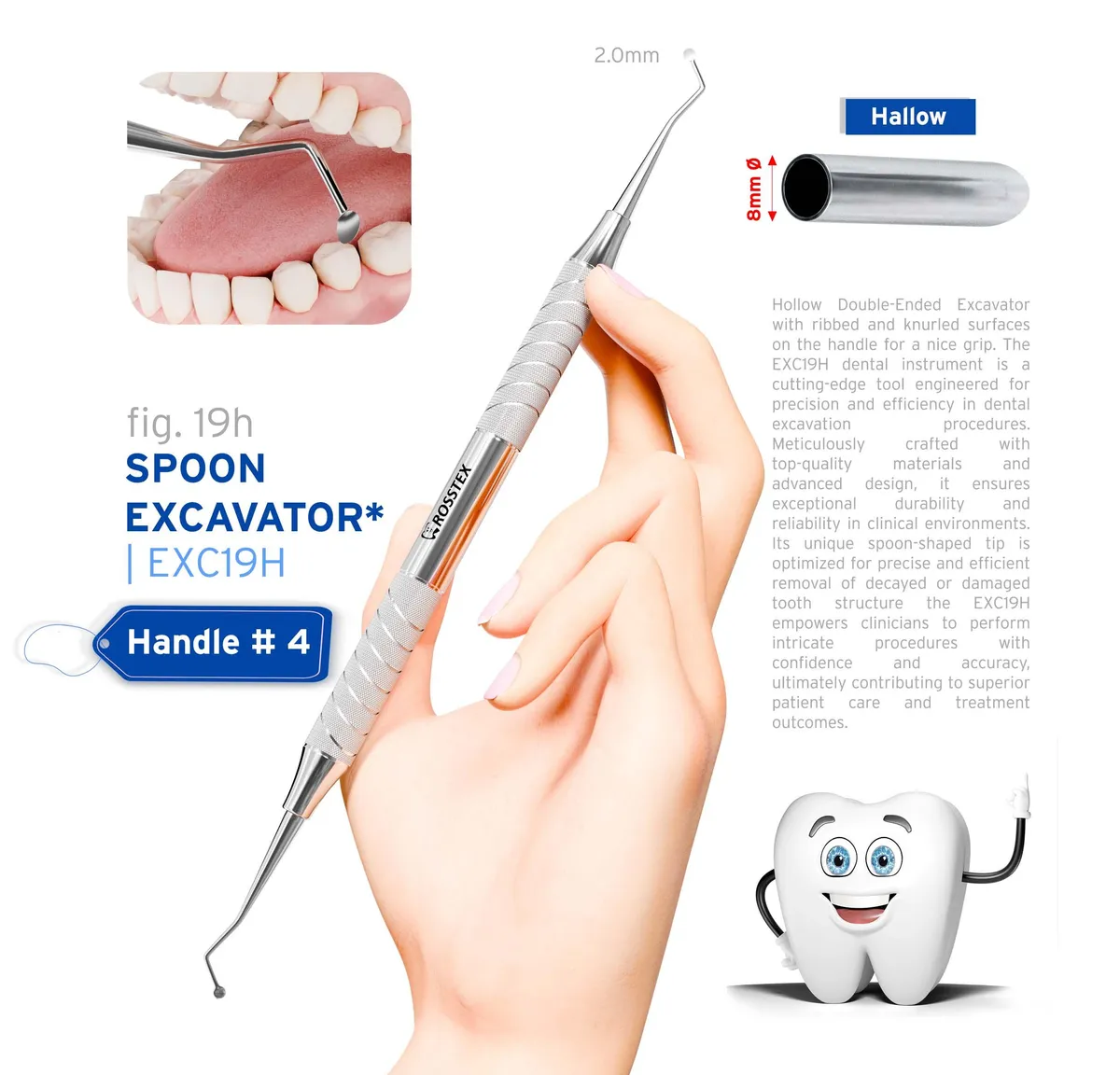 Dental Excavator 19, Handle No. 4