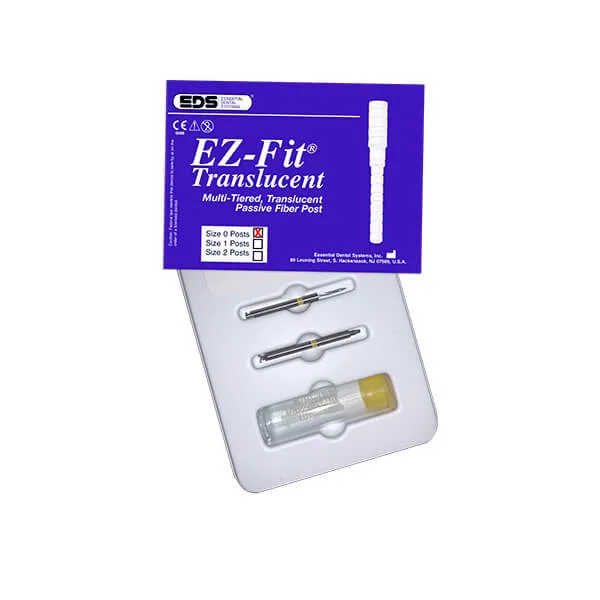 مجموعة EZ-Fit Translucent Passive Fiber Post، حجم 2