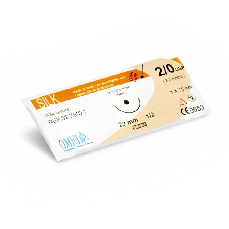 Silk Suture 3/0 Round, 17mm, 1/2 Circle Round