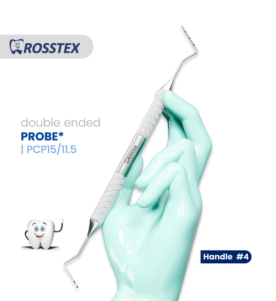 Dental Probe UNC15/CP-11.5B Screening, Handle No. 4, Double Ended