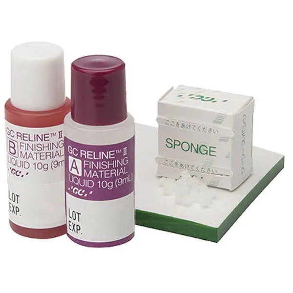 GC RELINE II مادة تشطيب، عبوة 1-1، 9ml سائل A + 9ml سائل B