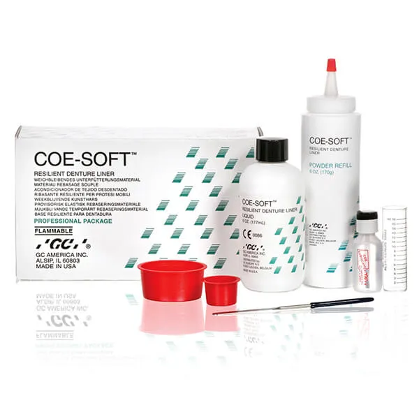 GC COE-SOFT، مادة تبطين ناعمة لطقم الأسنان، حزمة تعريفية