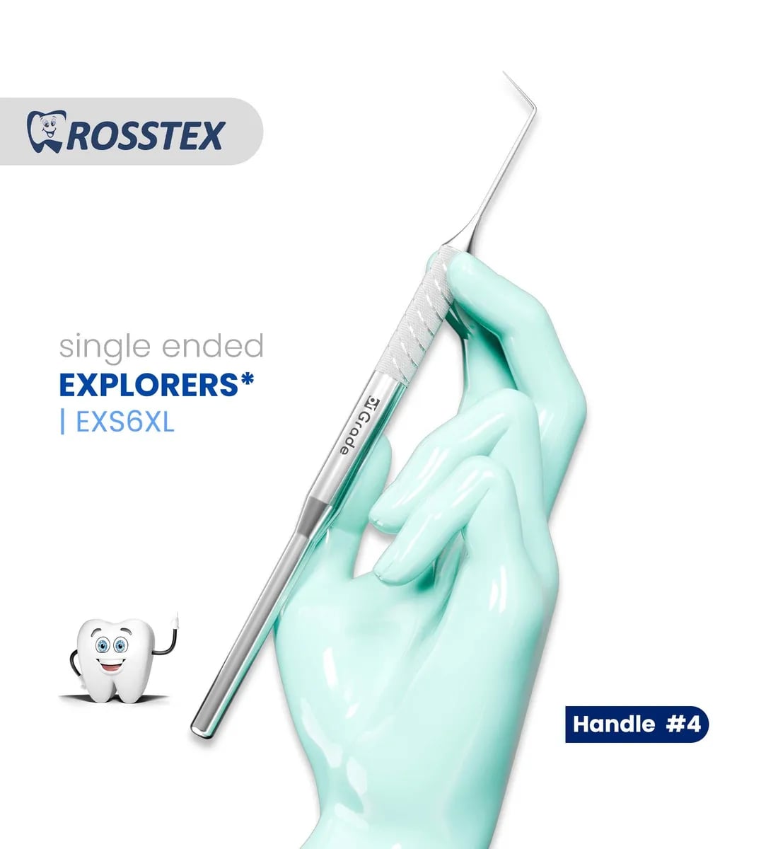 Dental Explorer 6XL, Handle No. 4, Single Ended