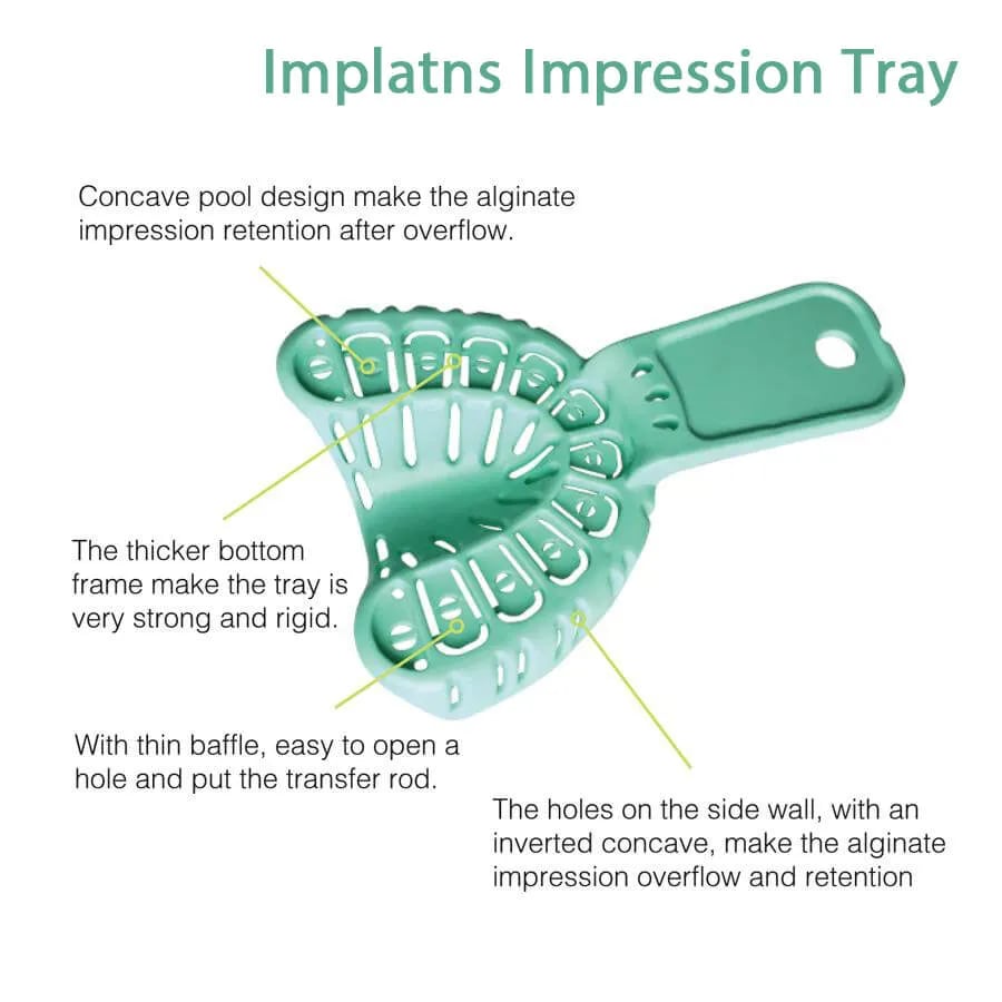 Dental Implant Impressin Tray, Upper and Lower, Assorted Sizes