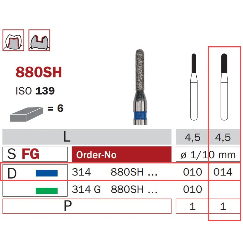 سنبلة ألماسية FG 014 متوسطة طوربيد ISO 139