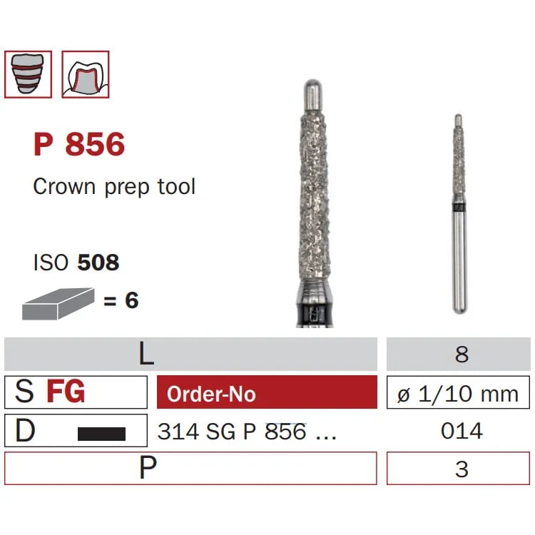 سنبلة ألماسية FG 014 خشنة جدا مخروط بنهاية دائرية ISO #508