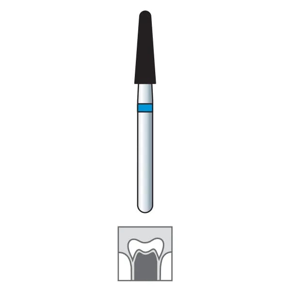 Diamond Burs, Cone Round End, Medium Grit, FG 198-023