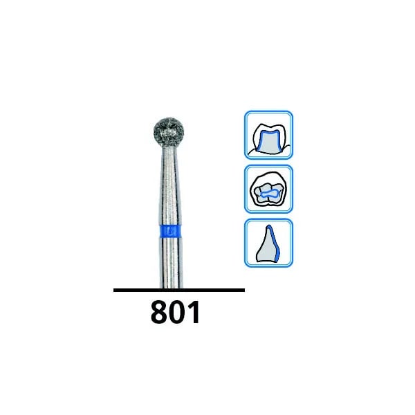Flat-End Taper Long Diamond Burs F847, Fine Grit, FG-018