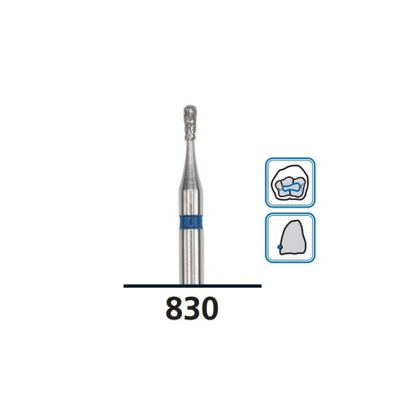 Pear Diamond Dental Burs 830, Medium Grit, FG-016