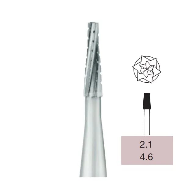 Operative Carbide Bur, Taper Flat End Crosscut, FG-021