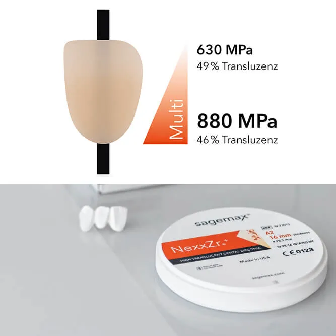 NexxZr +, A1, 98, 16mm, HT+, Multi, Zirconia Disc Block