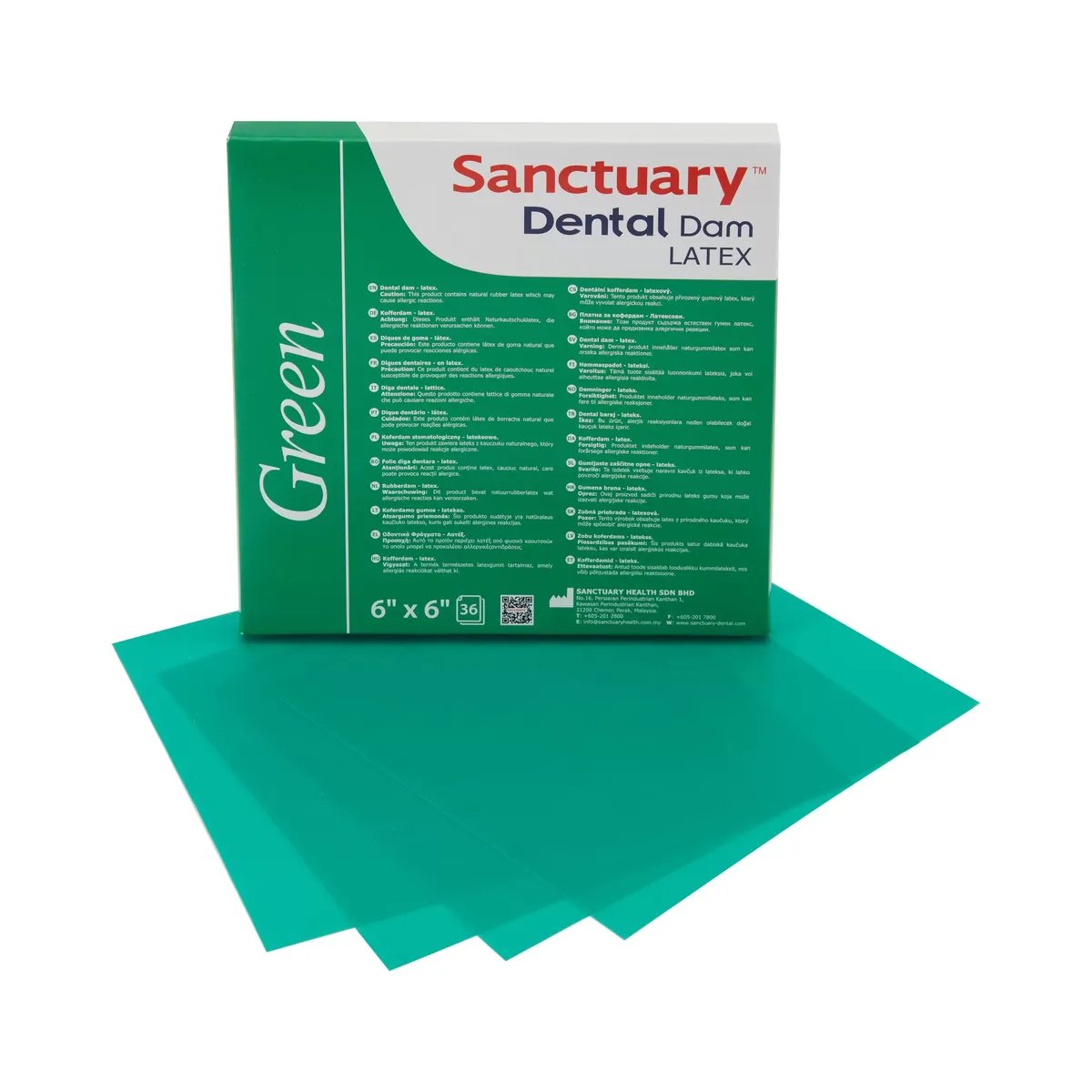 Dental Rubber Dam Sanctuary، متوسط، أخضر
