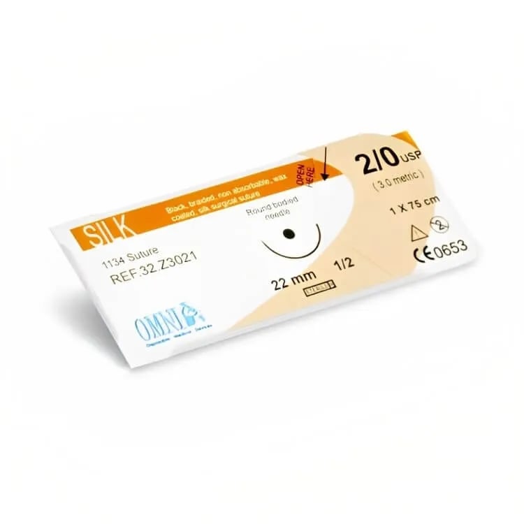Silk Suture 4/0 Diamond, 18mm, 3/8 Circle Round