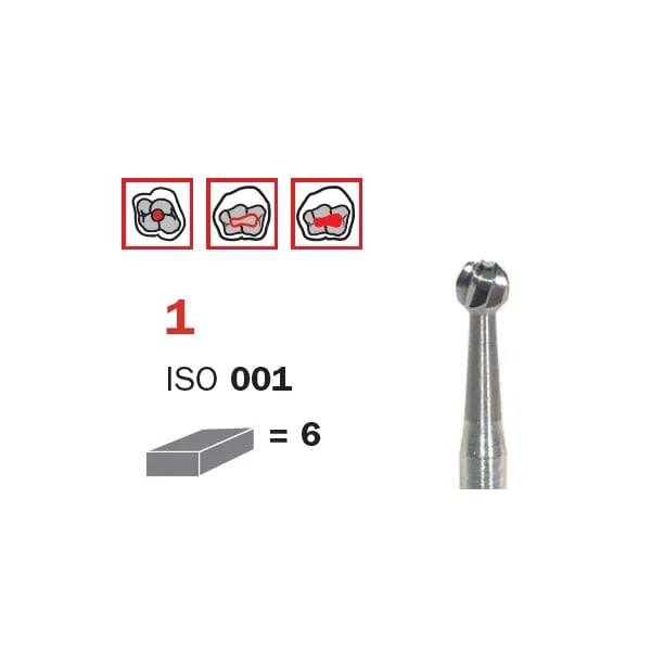 Surgical Carbide Bur, FG 018, X-Long, Round ISO #001